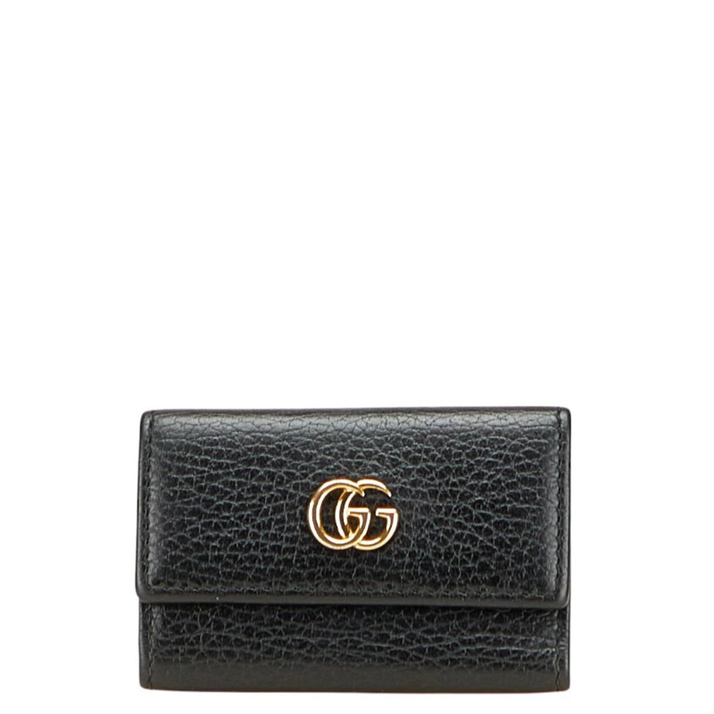 Gucci GG Marmont Key Case Wallet Black Leather